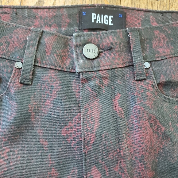 PAIGE Hoxton Ultra Skinny Jeans, Red Snakeskin, 27 - Picture 6 of 10